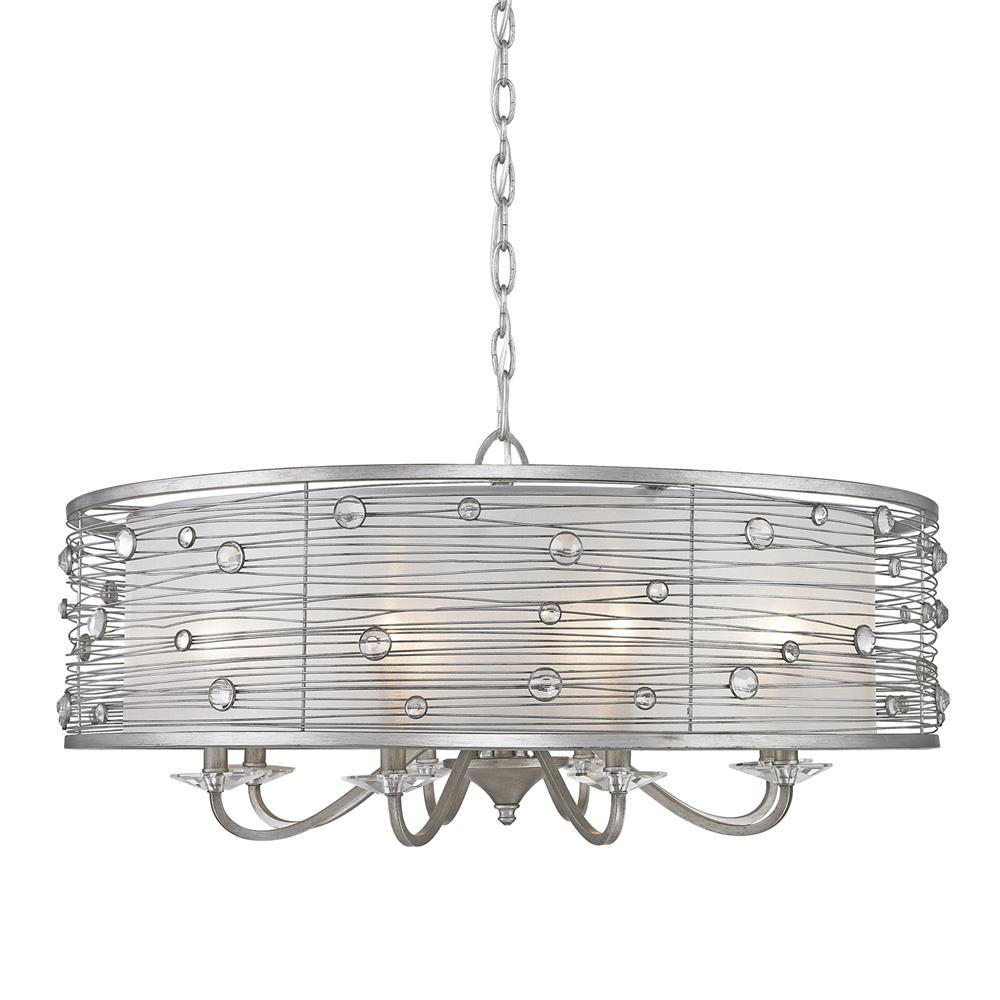Golden Lighting 1993-8 PS Joia Eight Light Chandelier in the Peruvian Silver finish